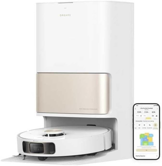 DREAME L10s Pro Ultra Heat Robot Vacuum Cleaner and Floor Scrubber, Hair Shredding Brush Included, Self Cleaning Mop with Hot Water, Suction 7000 Pa,Floor Cleaning with Double Mop