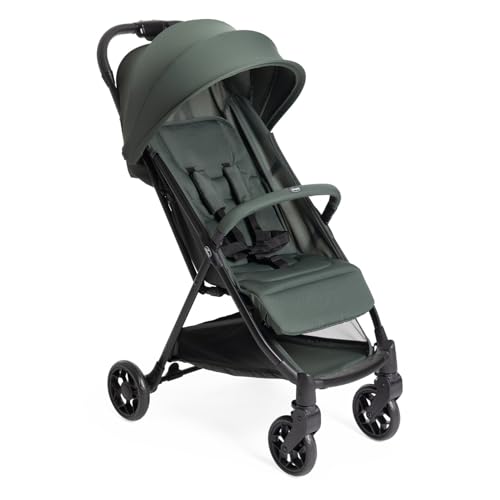 Chicco Urbino, Passeggino 0  Mesi 22 Kg, Passeggino Leggero con Chiusura Smart e Compatta, Capotte Estensibile con Trattamenti UV50  Antipioggia, Schienale Reclinabile e Regolabile, Poggiagambe, Verde : Prima infanzia