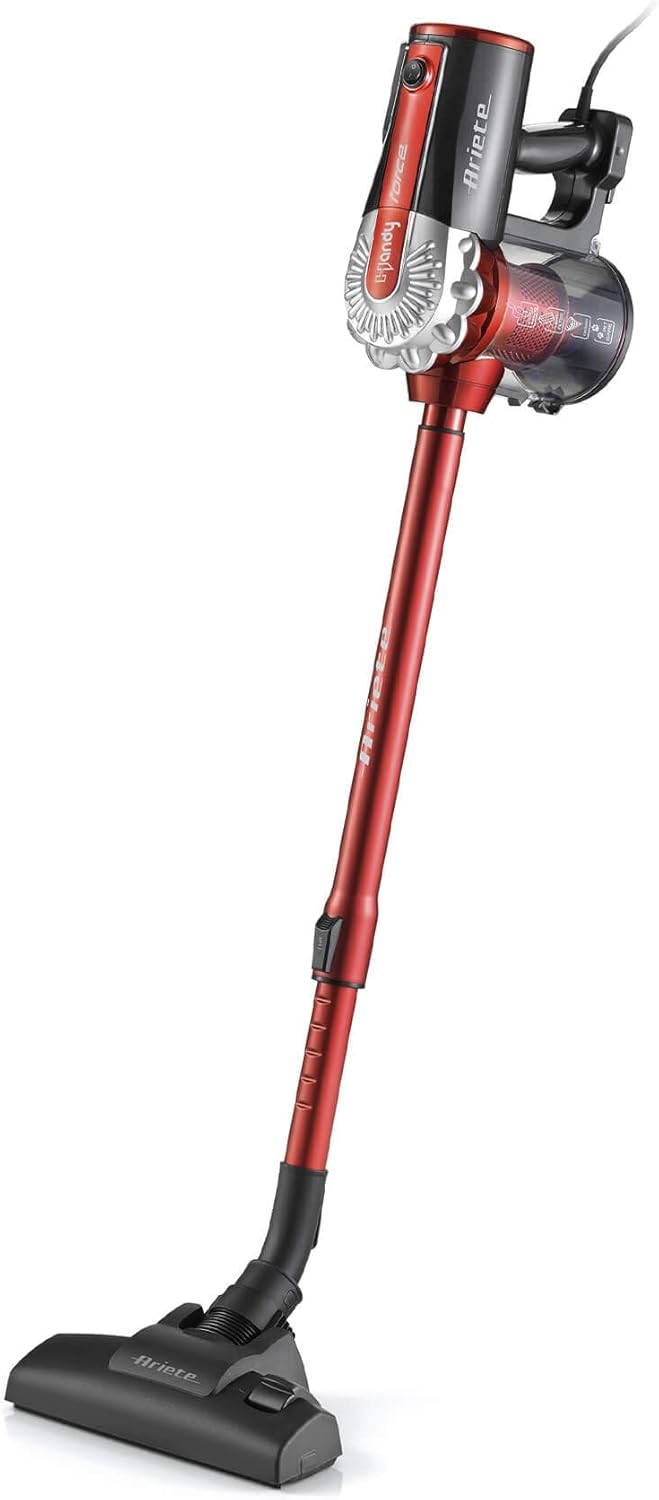 Ariete 2759 Handy Force RBT - Electric Broom with Wire - Vacuum Cleaner and Vacuum Cleaner - Bagless Cyclonic Technology - 2 Brushes - 600 Watt