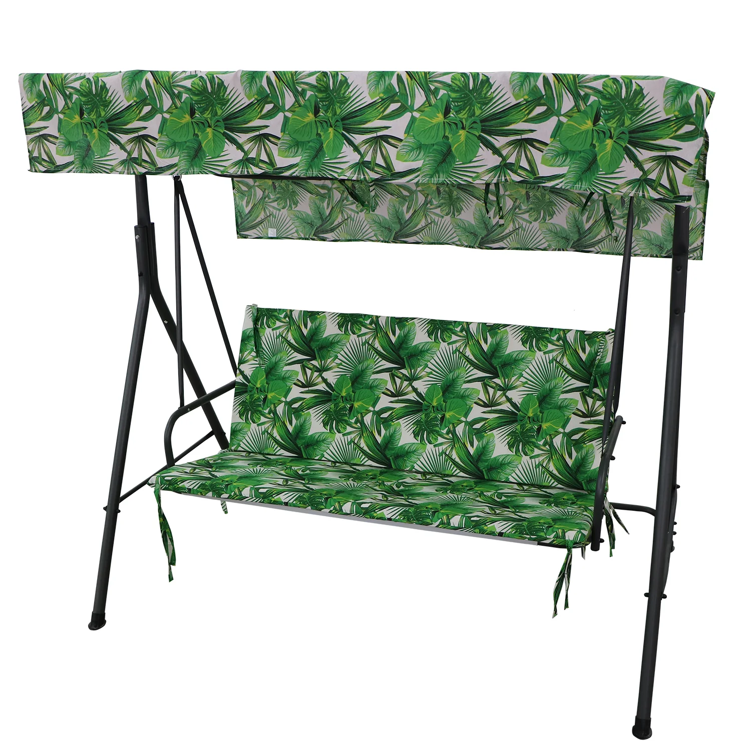 Cuscino di Ricambio per Dondolo 3 Posti Decoro Foglie 130x50 cm