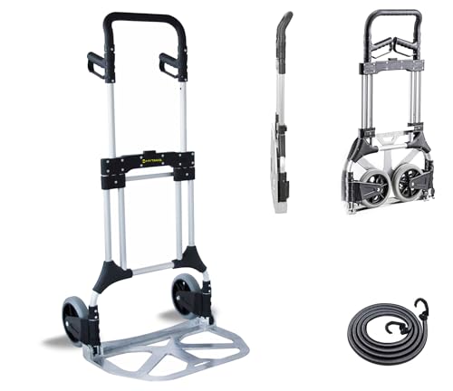 Carrello Portapacchi in alluminio pieghevole per carichi pesanti fino a 200 kg FOLD STRONG, impugnatura morbida con maniglie pieghevoli regolabili e grandi ruote : Amazon.it: Commercio, Industria e Scienza