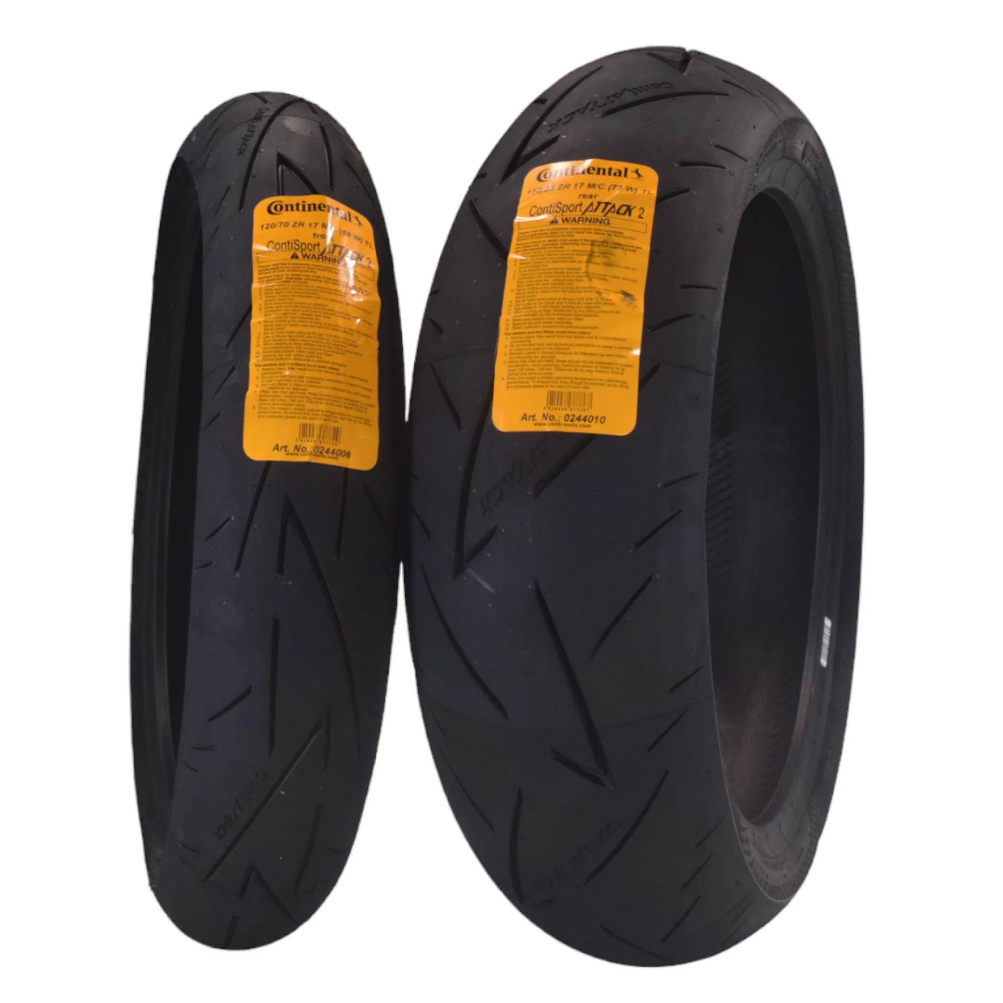 Pneumatici sportivi per moto Continental ContiSportAttack 2 120/70ZR17 anteriore e 180/55ZR17 posteriore - Aderenza ad alte prestazioni, stabilità migliorata e riscaldamento rapido 120/70-17, 180/55-17