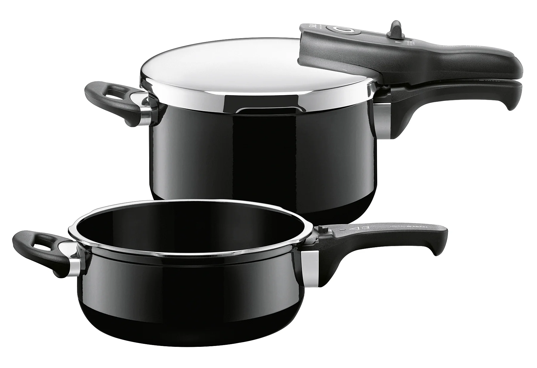 2025 Set pentole a pressione Sicomatic t-plus Duo 4,5 l + 3 l Silargan nero 2 pezzi