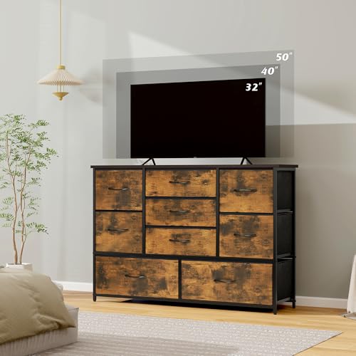 LYNCOHOME Cassettiera per camera da letto, 9 cassetti, organizer per cassettiera in tessuto, ampio comò TV per camera da letto, soggiorno, ingresso, cameretta dei bambini : Amazon.it: Casa e cucina