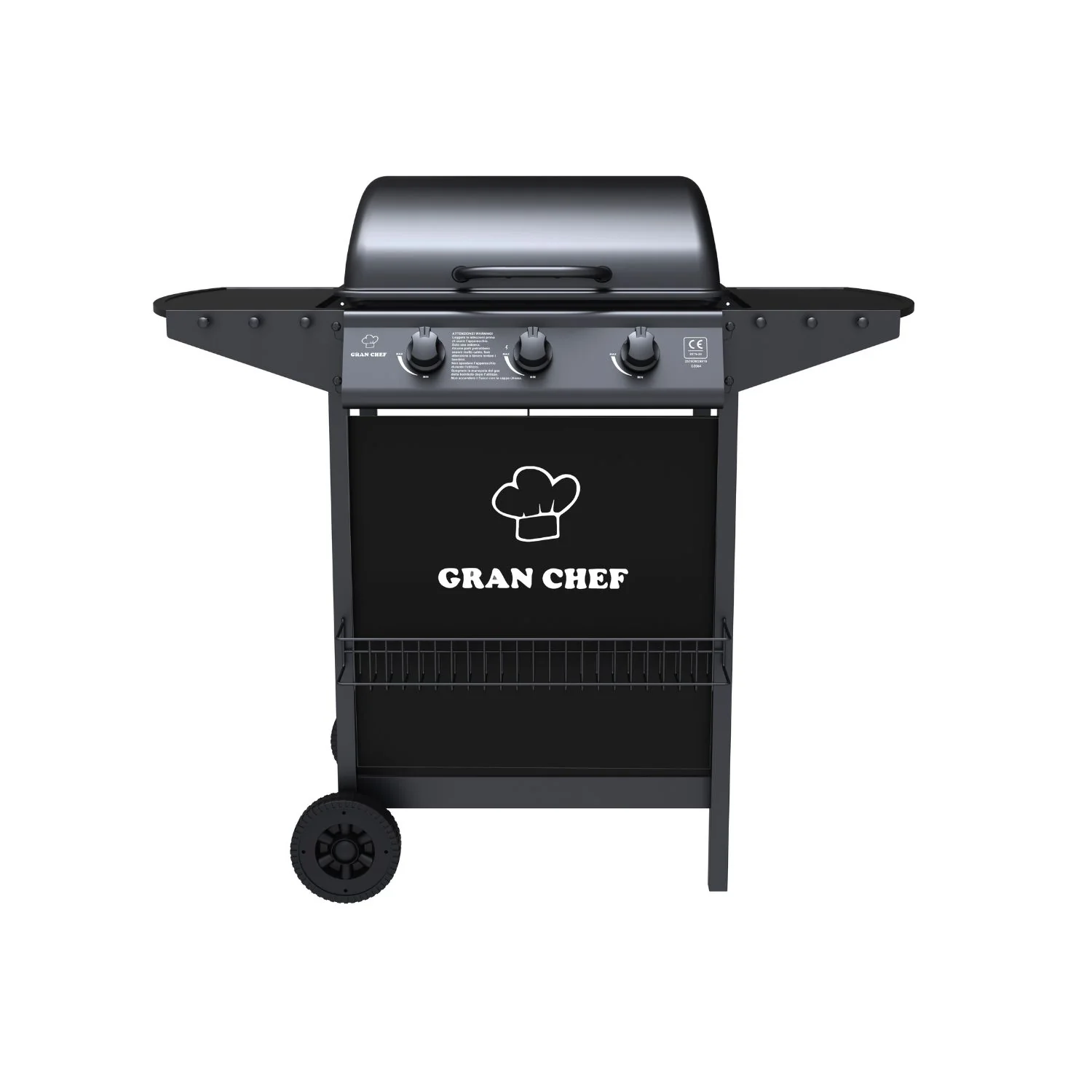 Barbecue A Gas A 3 Fuochi Thomas In Acciaio Nero Con Ruote