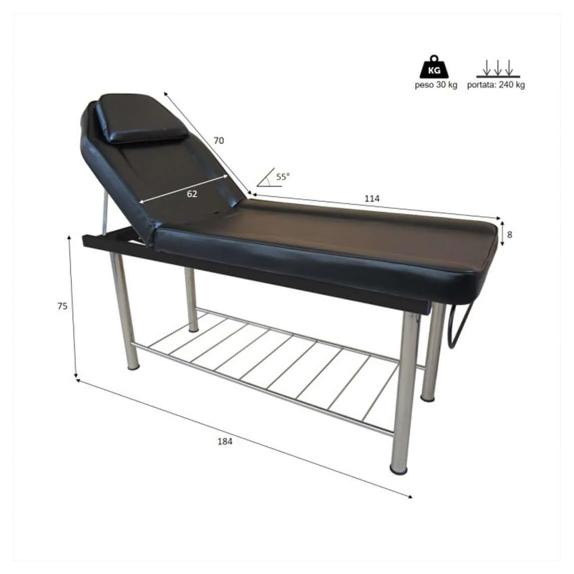 Lettino Da Massaggio fisso In Metallo | APOLLO