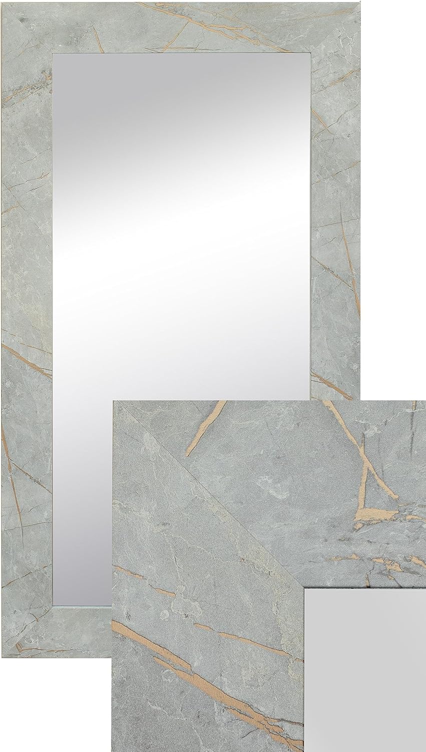 BD ART Specchio decorativo da parete, 150 x 50 cm, in pino bianco