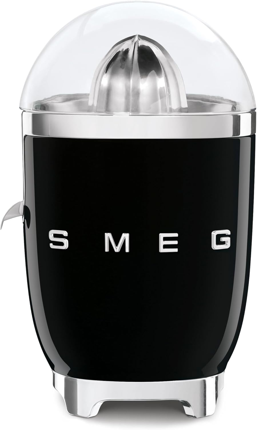 Smeg, Spremiagrumi Elettrico CJF11PBEU, Spremitura a Pressione Manuale, Beccuccio Antigoccia e Cono Universale, Base Antiscivolo, Avvolgicavo Integrato, 70W, Azzurro
