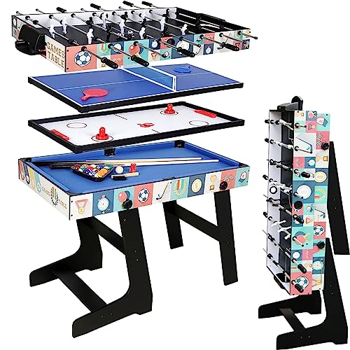 HLC  tavolo multigioco 4 in 1, pieghevole, biliardo, calcio balilla, Hockey, ping pong, 121,5 x 61 x 81,3 cm : Amazon.it: Sport e tempo libero