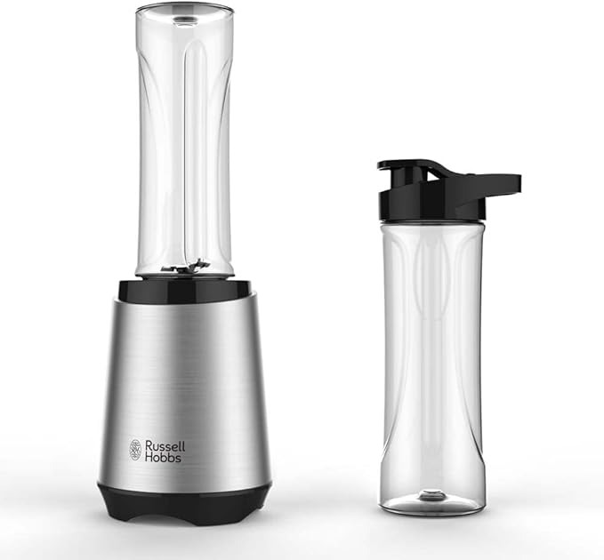 Russell Hobbs Frullatore Elettrico Smoothie - Robot da cucina e Frullatore Portatile -Motore potente da 23.500 giri-min, Acciaio Inox con 2 contenitori di miscelazione da 600 ml, senza BPA, 23470-56