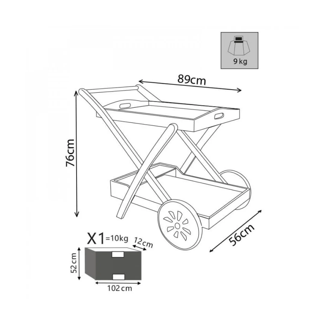 Carrello bar in legno