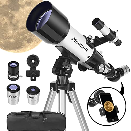 MEEZAA Telescopio, Telescopio Astronomico Bambini, 70/400mm Rifrattore Telescopio Professionale per Adulti e Principianti, Telescopio Portatile con Adattatore Telefonico, Treppiede e Borsa Trasporto : Elettronica
