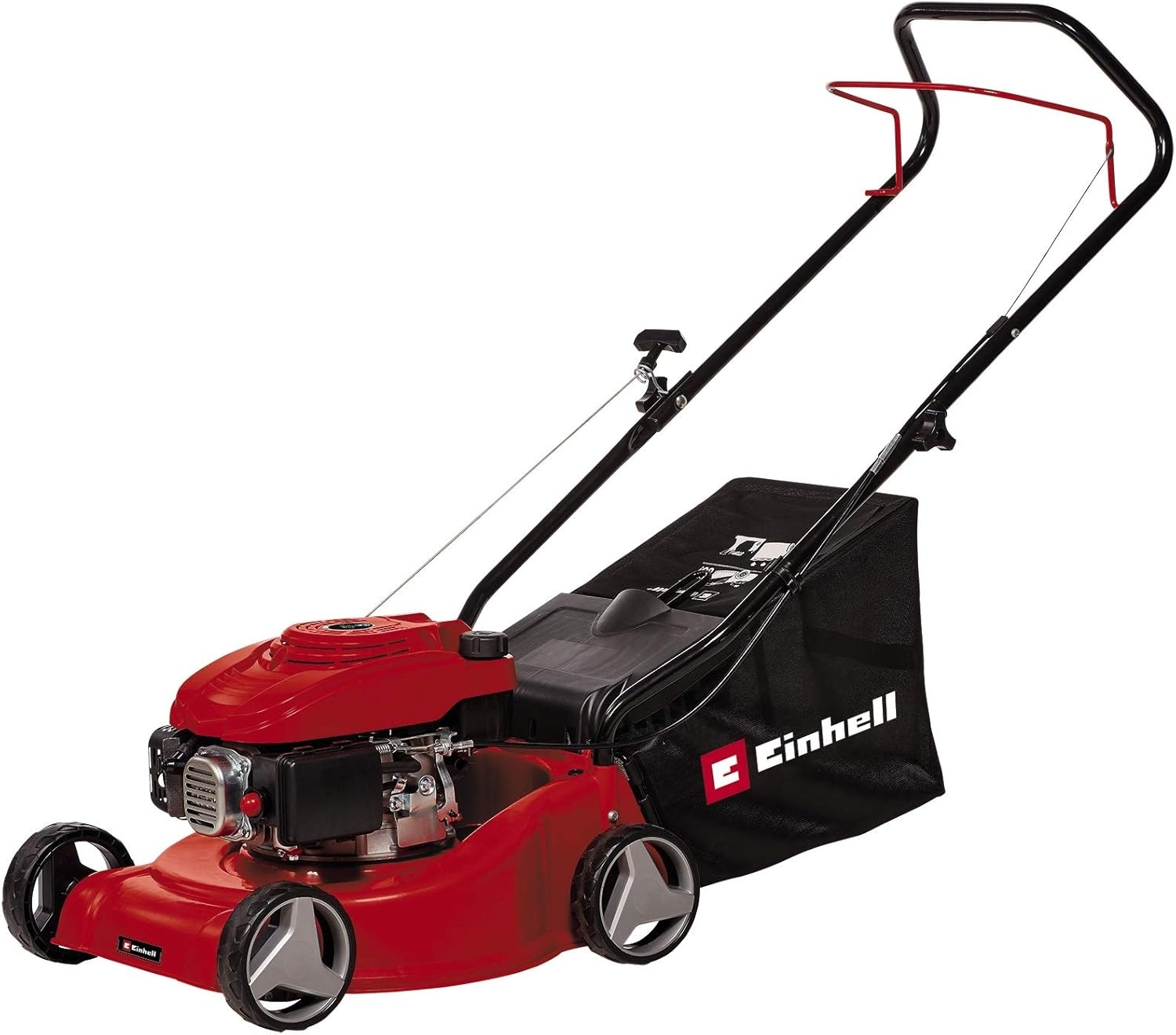 Einhell Tosaerba a benzina GC-PM 40/1 (1,2 kW, regolazione dell'altezza a 3 stadi, alloggiamento in plastica, sacco di raccolta con indicatore del livello di riempimento, per 800 m²)