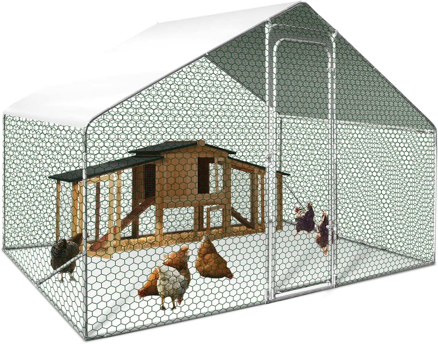 IDMarket Recinto per pollaio da 6 m² e 3 x 2 m, in acciaio zincato