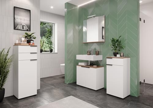 Germania Armadio per lavabo 6003 633 GW MENEN, in bianco/rovere, con ante soft close, certificato FSC, 60 x 58 x 34 cm (LxAxP) : Amazon.it: Casa e cucina