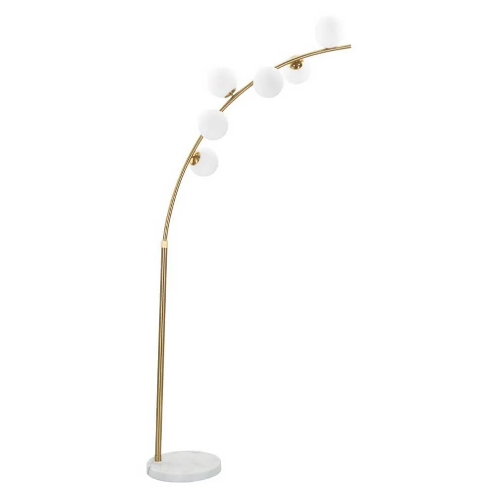 Lampada da Terra Arco GLAMYRC – 6 Luci Orientabili – Metallo Cromato – Altezza Regolabile 220-246 cm