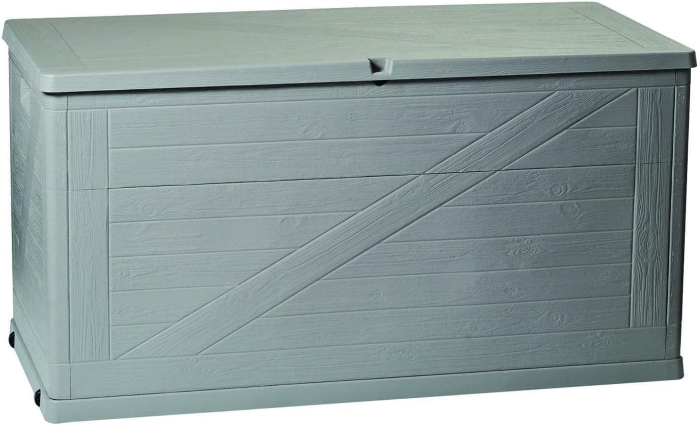 Toomax baule portaoggetti multibox wood da esterni, finitura effetto legno, colore grigio tortora, dimensioni cm 120x56x63h.