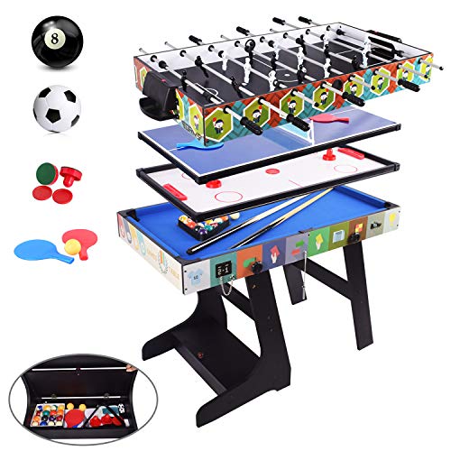 OYE Tavolo multiplo 4 in 1 pieghevole da biliardo, ping pong, calciatore, hockey (4 in 1 tavolo pieghevole) : Amazon.it: Giochi e giocattoli