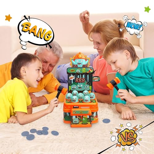 OKKIDY Baby Whack Game per Bambini di 3 4 5 6  Anni Mini Macchina da Gioco a Moneta con Due martelli Musica Giocattolo Gioco interattivo di Sviluppo educativo per Bambini, Ragazze e Ragazzi : Giochi e giocattoli
