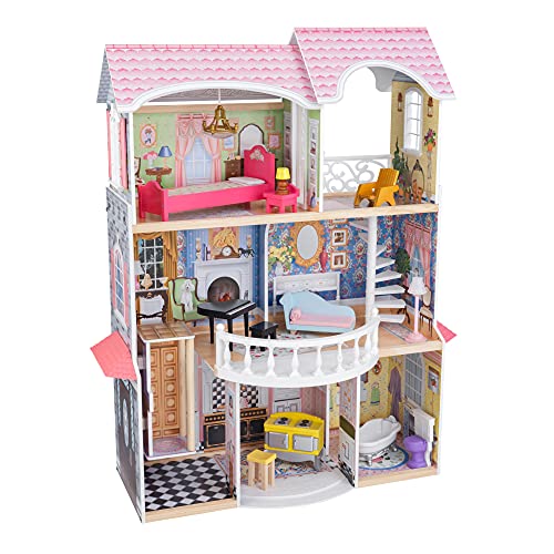 KidKraft Casa delle Bambole in Legno Magnolia Mansion con Accessori e Mobili, Casa a 3 Livelli di Gioco con Ascensore per Bambole di 30 cm, Giocattolo per Bambini 3  Anni, 65907 : Amazon.it: Giochi e giocattoli