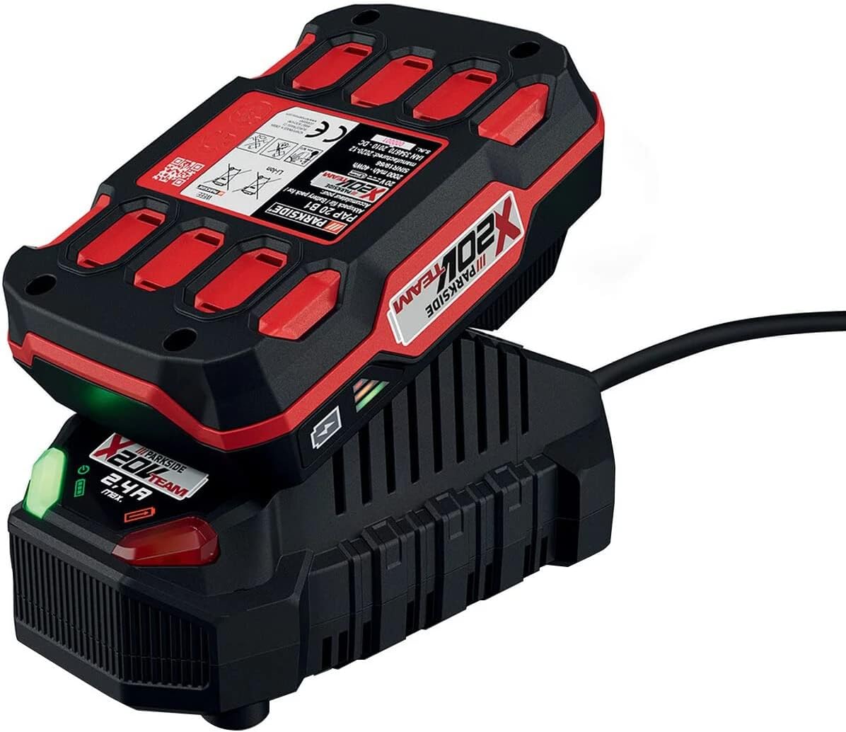 Parkside. Parkside Battery and Charger 20 V 2 Ah with Cell Balancing Compatible with the entire X Team 20 V Series