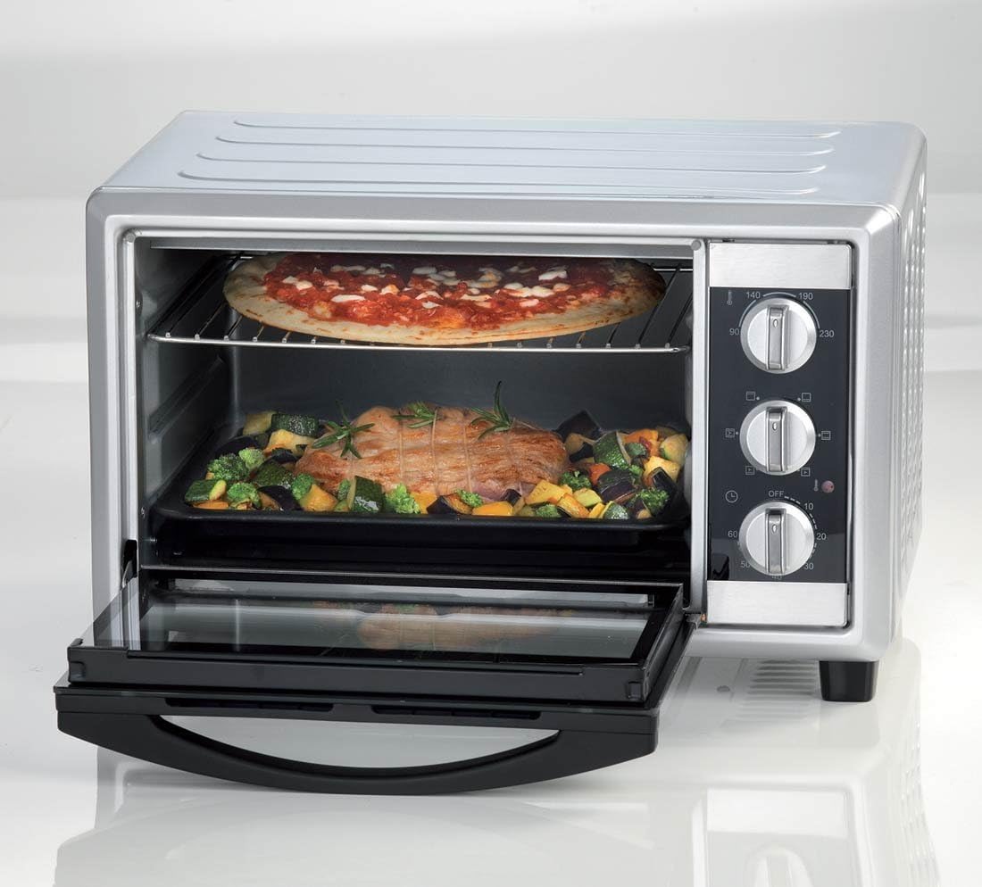 Ariete 985 Forno Elettrico Ventilato 30 litri - Bon Cuisine 300 - Doppio vetro - Temperatura max 230° - 1500 Watt - 6 posizioni cottura - Timer 60’