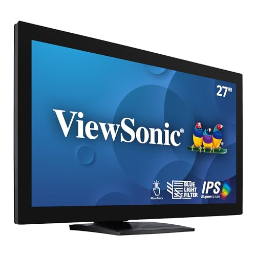 ViewSonic TD2760 27" Full HD 10 Point Touch Monitor con RS232, VGA, HDMI, DisplayPort, ergonomia avanzata, Eye Care. : Informatica