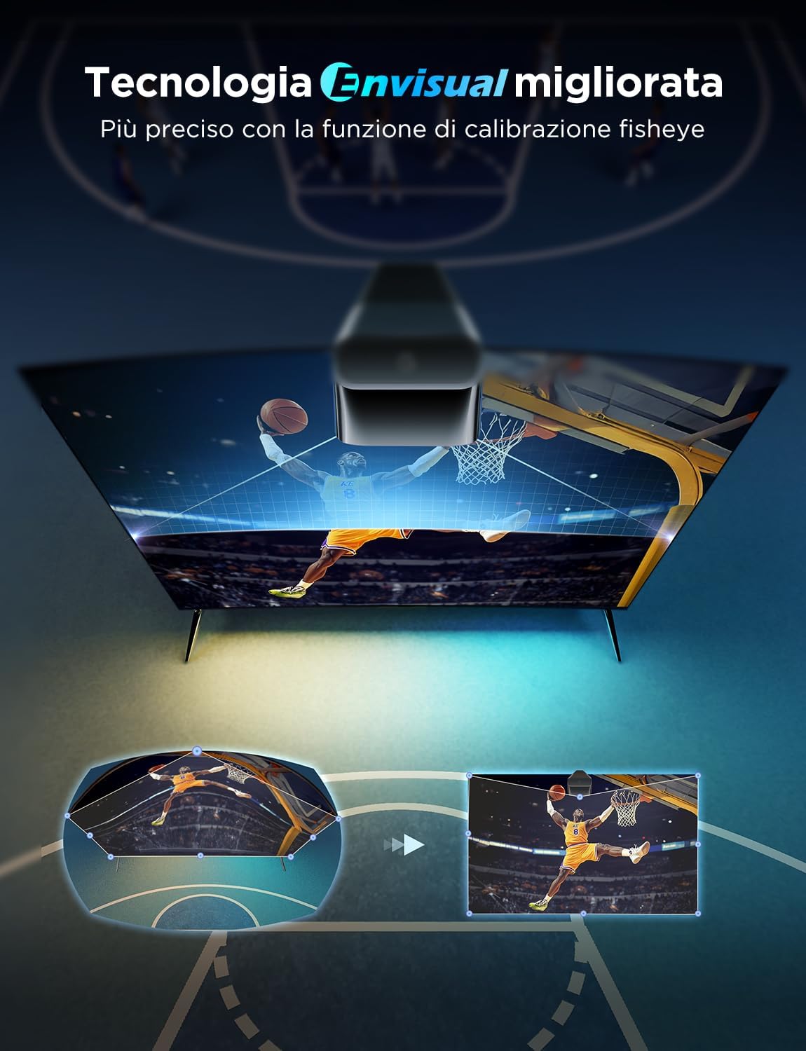 Govee LED TV Retroiluminación 3 Lite con Camera Sync per TV da 40-50 Pollici, Striscia TV Wi-Fi RGBICW da 2,4M con Funzione di Correzione Fish-Eye