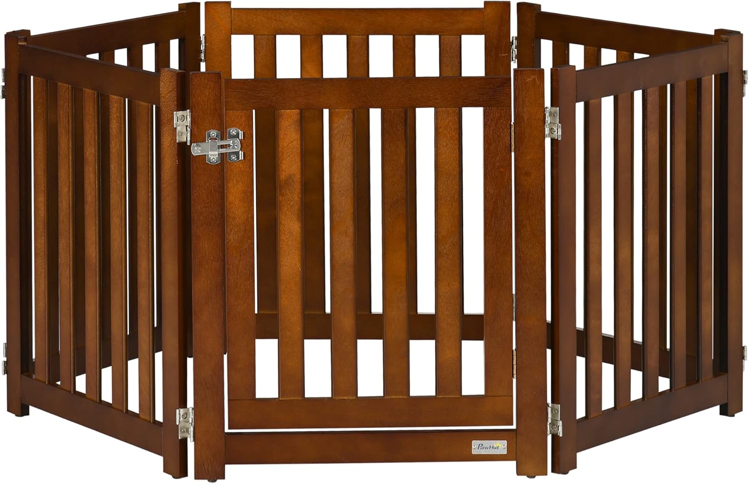 PawHut Recinto per Cuccioli e Cancellino per Cani di Piccola Taglia a 6 Pannelli Modulabili, Design Pieghevole e Salvaspazio per Uso Interno, Marrone
