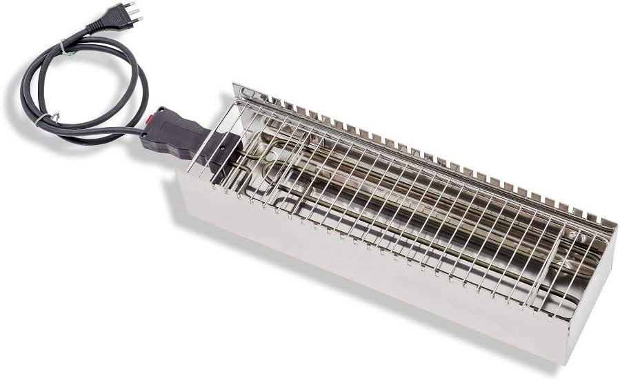 CBE Elettrodomestici 9010100SS bistecchiera elettrica in Acciaio, 1800 W, Stainless Steel, Bianco