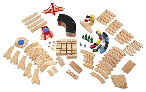 Melissa & Doug Wooden Railway Set : Giochi e giocattoli