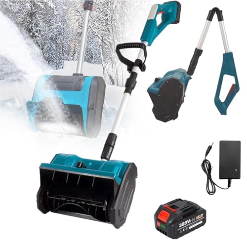 WaaYb Spazzaneve Spazzolato con Pala per Rimozione Neve Senza Fili, Spazzaneve Elettrico con Regolazione in 3 Direzioni, Spazzaneve a Spinta Manuale con Pala da Neve Distanza di Lancio di 20 FT : Amazon.it: Giardino e giardinaggio