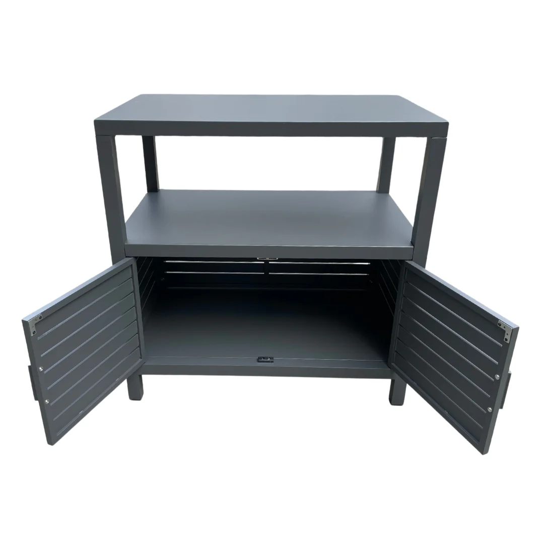 Mobiletto Alluminio con Ripiano Alto 90x90cm