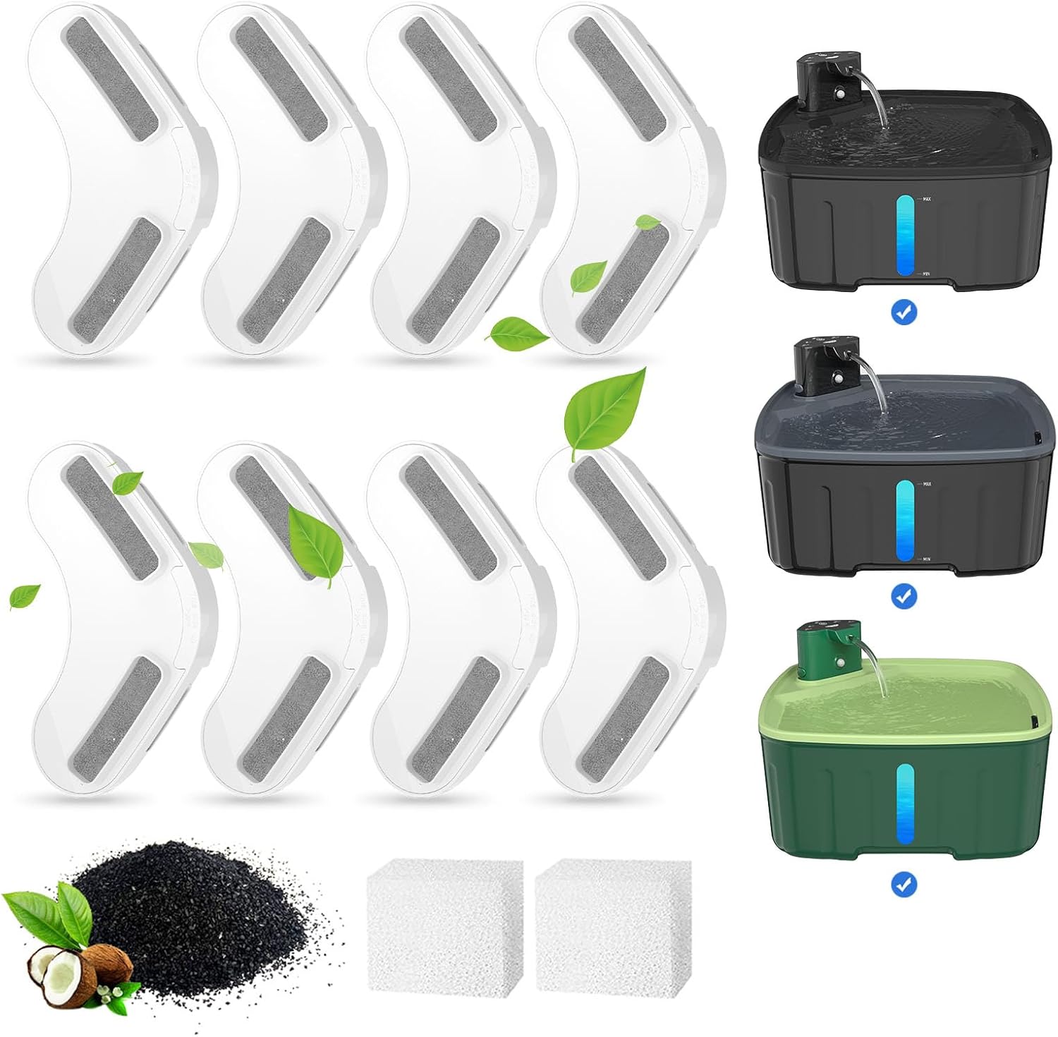 Kittyspout Wireless Dog Fountain 8L Fountain for Cats and Big Dogs with Motion Sensor, Built-in Rechargeable Battery 5000mAh with Silent Pump and Active Carbon Filter