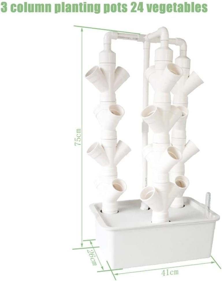 YZJL Torre idroponica Verticale Torre per Piante vegetali 16/24/32 vasi Tubo in PVC Kit idroponico Sistema di Coltivazione Aquaponics per Giardino di Erbe a Foglia(Size:3columns) : Amazon.it: Giardino e giardinaggio