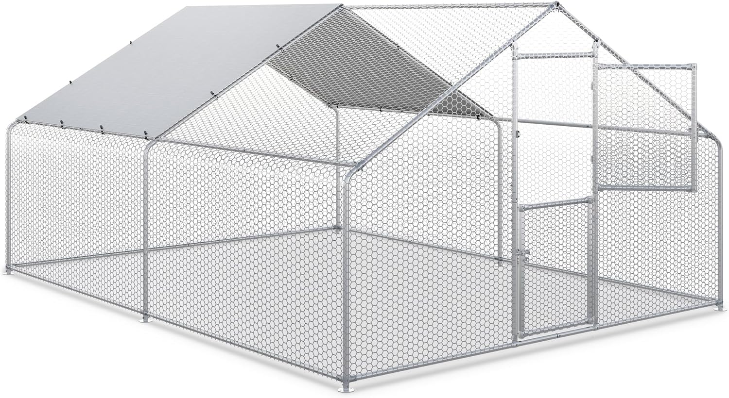 YITAHOME XXL Chicken Coop with Spout, 3 x 2 m, Large 10 Chicken Fence with Double Lock, UV Waterproof Cover and Pointed Roof for Chickens, Rabbits and Small Animals (3 x 2 x 2 m)