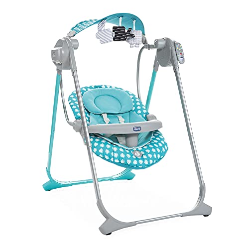 Chicco Polly Swing Up Altalena Elettrica Neonato da 0 Mesi a 9 Kg, Sdraietta Regolabile e Dondolo Automatico, con Vibrazione, Giochi Pendenti, Musiche e Telecomando, Chiusura Compatta, Azzurro : Amazon.it: Giochi e giocattoli