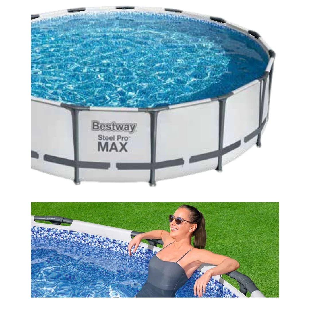 Steel Pro Max Grigia Ø 457 cm - Piscina Bestway rotonda (cod. 56438)