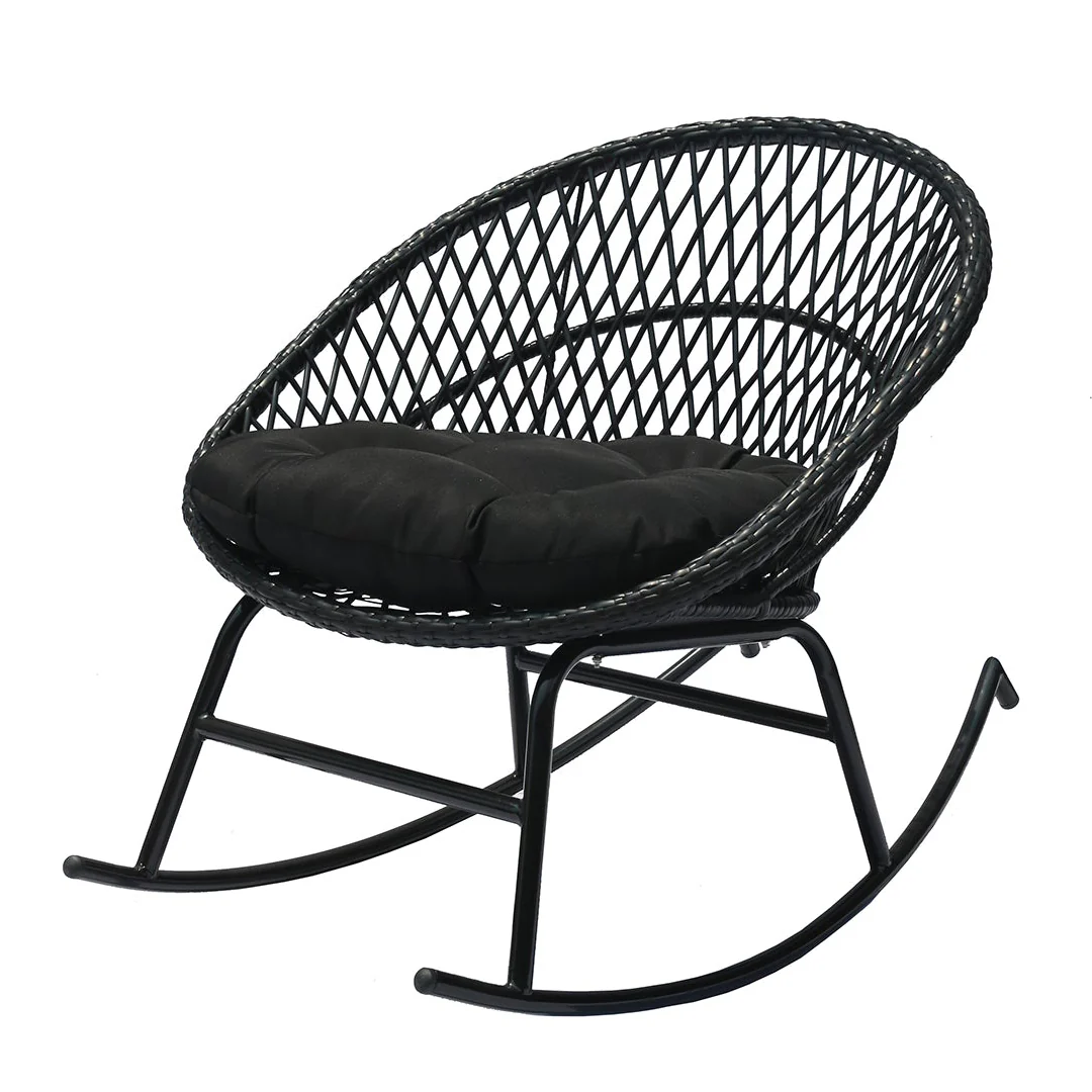 Ariel - Sedia a dondolo in fibra nera