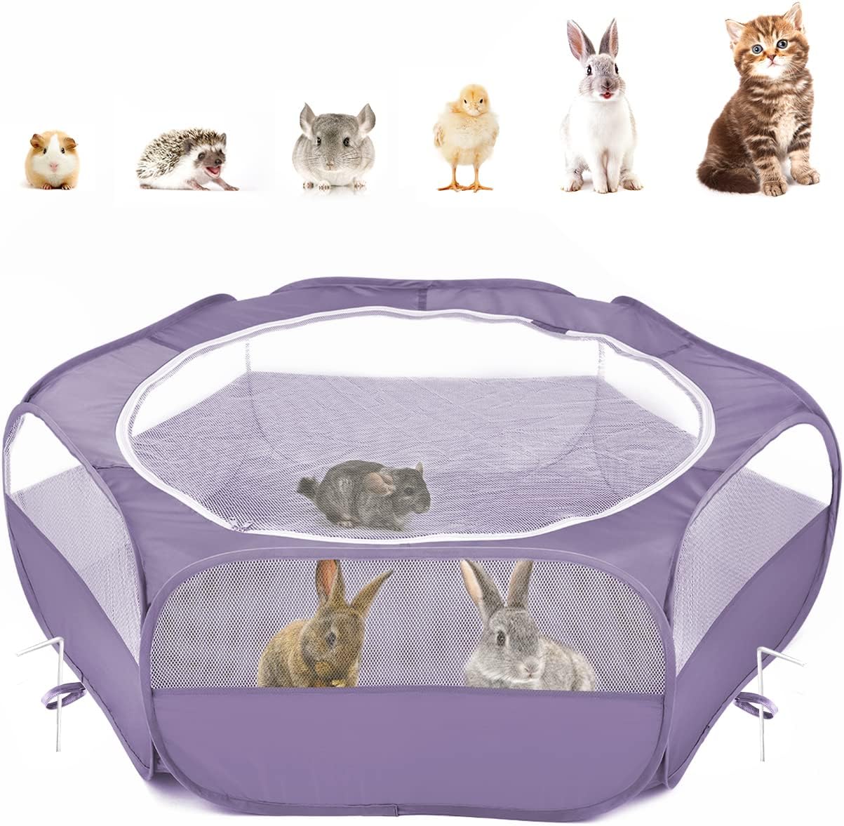 Pawaboo Recinto per Animali Domestici, Box per Animali Piccoli, Tenda per Gatti Cani Cuccioli, Portatile Gabbia, Recinzione in Tessuto Oxford e a Rete, Resistente e Pieghevole, Avocado Verde