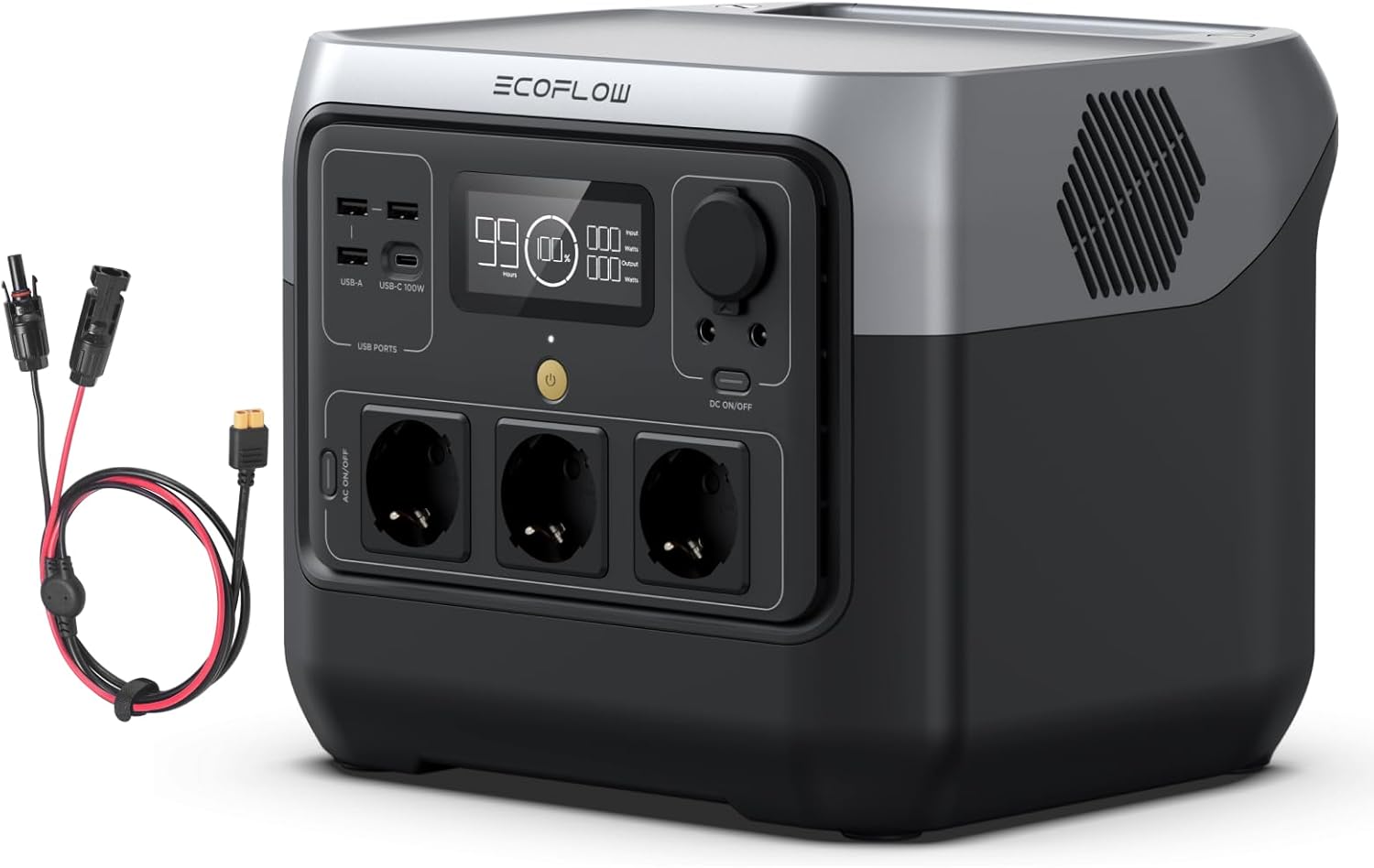 ECOFLOW RIVER 2 MAX Portable Power Station, 512Wh LiFeP04 Battery/Fast Charge in 1 Hour, Output Up to 1000W, Solar Generator (Panel Not Included) for Camping/Motorhome