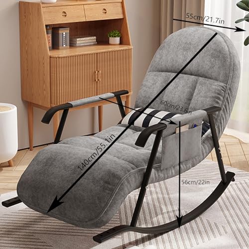 Sedia a Dondolo da Interno, Poltrona a Dondolo ,sdraio da interno ,poltrona da camera da letto ,Adatto per camera da letto, soggiorno,Con custodia,Con Cuscino,con poggiapiedi regolabile ( Color : Gray : Amazon.it: Casa e cucina