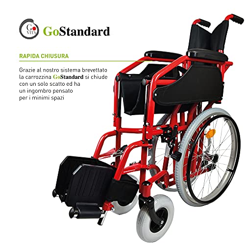 GOVITA Carrozzina Pieghevole Per Passaggi Stretti, Ideale Per I Passaggi In Ascensore_Gostreet Slim 40 Cm   Telaio Doppia Crociera In Acciaio Sedia A Rotelle Pieghevole Slim : Amazon.it: Salute e cura della persona
