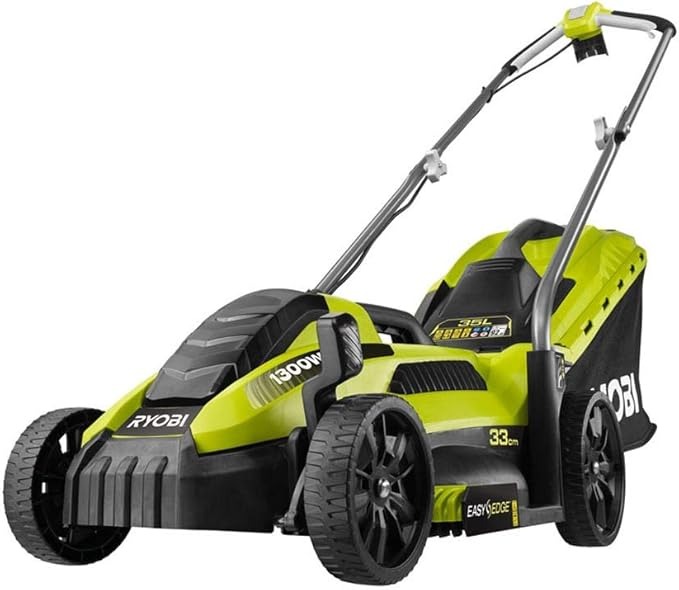 Tondeuse électrique 1300W 33cm de coupe RYOBI RLM13E33S - 5 réglages de hauteur de coupe + Mulching