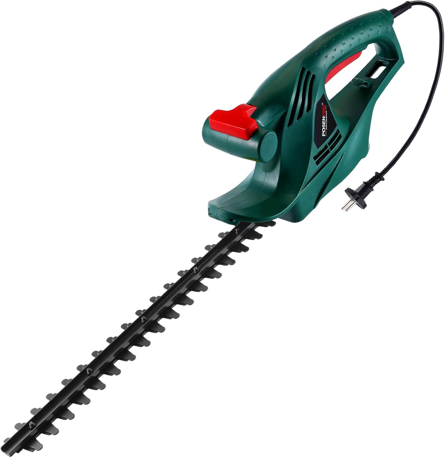POSENPRO Electric Hedge Trimmer, 450 W, Electric Hedge Trimmer 230-240 V, Blade Length 450 mm, Teeth Distance 16 mm, Super Light 2 kg, Ideal for Pruning Hedges and Shrubs