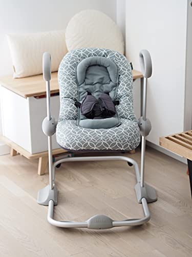 BÉABA   Sdraietta Up&Down III, Dondolo per Neonato e Bambini, Regolabile in Altezza, 3 Posizioni d'Inclinazione, Cinture di Sicurezza, Fogli : Prima infanzia