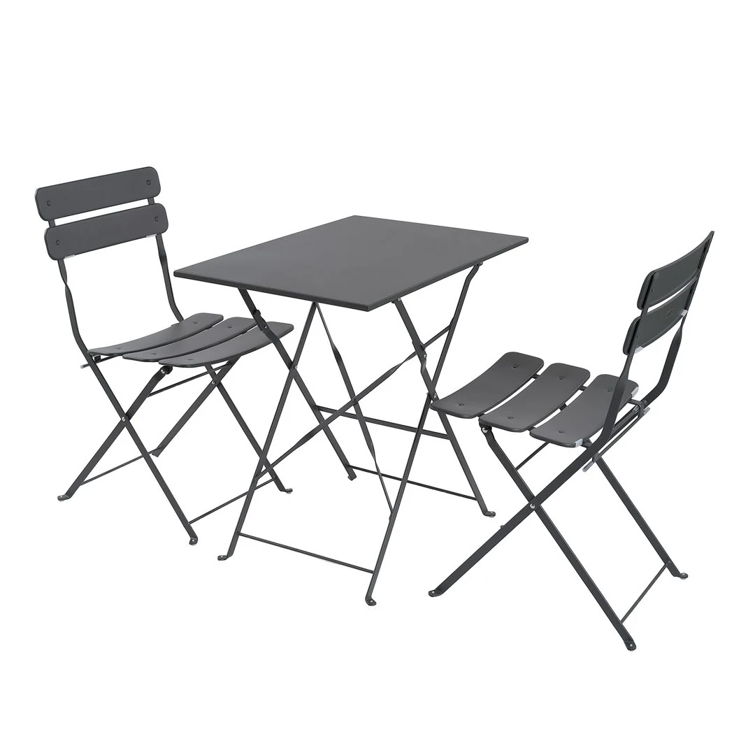 Speedy - Set da balcone 2 posti pieghevole in ferro antracite