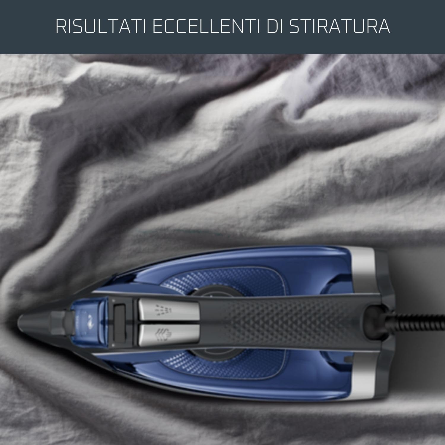 Rowenta DW4301D1 Access Steam Steam Iron, 2500W, 250 ml, Steam Blow 140 g/min, Microsteam Plate in Stainless Steel, Anti-Limescale System, Precision Tip and Drip Protection