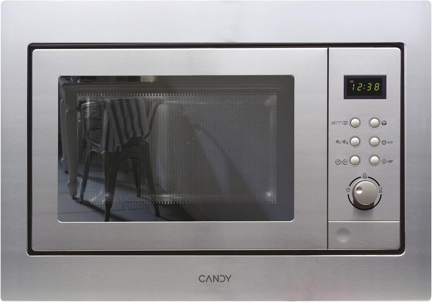 Candy Wave 600 Microonde da Incasso, 20 Litri, 7 programmi, 5 livelli di potenza, Grill, ricette su App hOn AxLxP 38,2x59,5x34,4 cm, Acciaio Inox - CA20FMW7NG