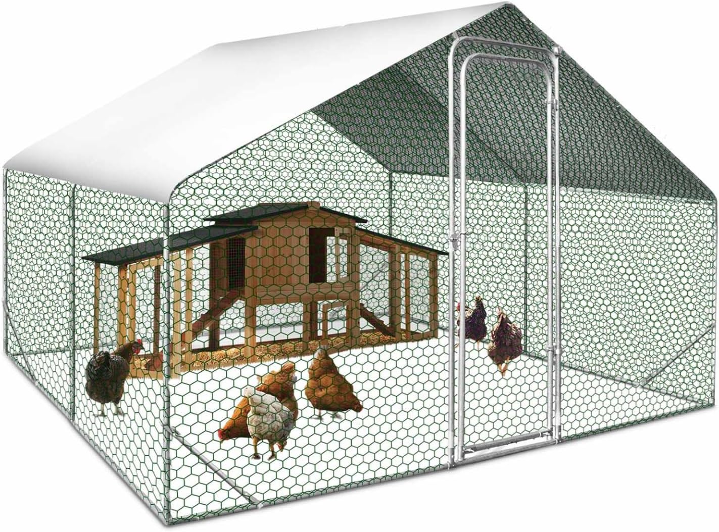 IDMarket - Recinto pollaio 9 m² Parco a rete 3x3 M Acciaio zincato